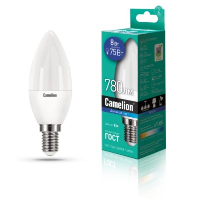 Светодиодная лампа Camelion LED8-C35/865/E14