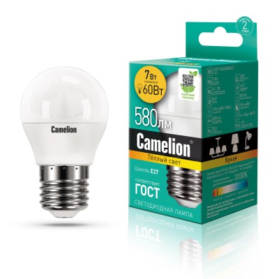 Светодиодная лампа Camelion LED7-G45/830/E27