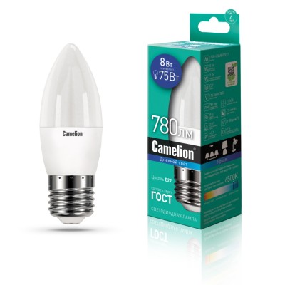 Светодиодная лампа Camelion LED8-C35/865/E27