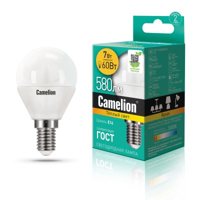 Светодиодная лампа Camelion LED7-G45/830/E14