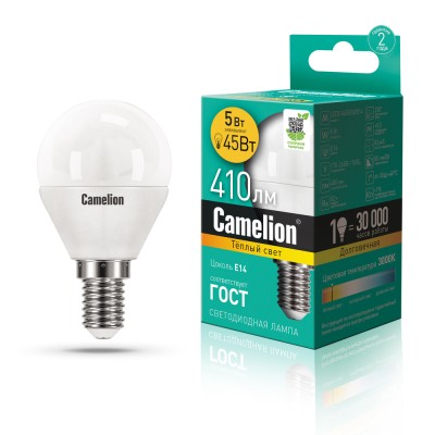 Светодиодная лампа Camelion LED5-G45/830/E14