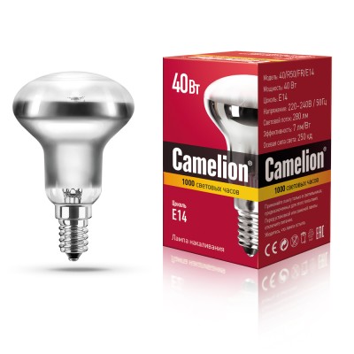 Лампа накаливания зеркальная - MIC Camelion 40/R50/FR/E14