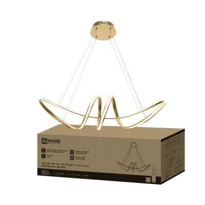 Светильник светодиодный ESTETIKA DALI-SM-90GL 90Вт 230В 3000-6500K 760х210x210мм 1.2м трос ДУ золото IN HOME