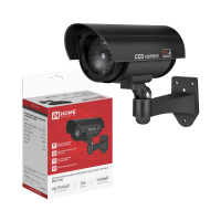 Муляж камеры видеонаблюдения настенный уличный DVC-2-BL 2АА черный IP65 IN HOME Муляж камеры видеонаблюдения настенный уличный DVC-2-BL 2АА черный IP65 IN HOME