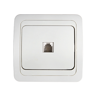 Розетка компьютерная одинарная RJ-45 CLASSICO белая 2131 IN HOME