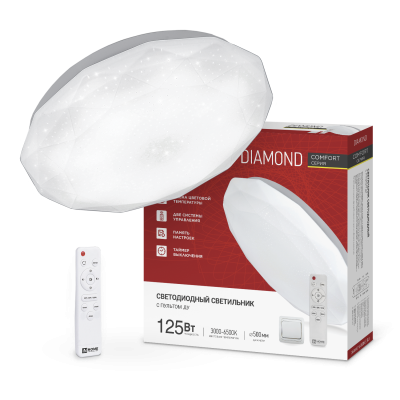 Светильник светодиодный COMFORT DIAMOND 125Вт 230В 3000-6500K 10000Лм 500x105мм с пультом ДУ IN HOME