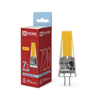 Лампа светодиодная LED-JC-COB 7Вт 12В G4 6500К 720Лм IN HOME Лампа светодиодная LED-JC-COB 7Вт 12В G4 6500К 720Лм IN HOME