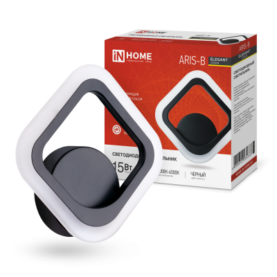 Светильник светодиодный ELEGANT ARIS-B 15Вт 230В 3000-6500K 1200Лм STEP COLOR черный IN HOME