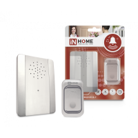 Дверной звонок беспроводной IN HOME 4690612013374 IP44, Цвет Серебро, подсветка, 38 мелодий, дальность 150 м Дверной звонок беспроводной IN HOME 4690612013374 IP44, Цвет Серебро, подсветка, 38 мелодий, дальность 150 м