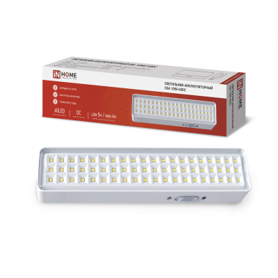 Светильник светодиодный аварийный СБА 1096-60DC 60LED 1.5Ah lithium battery DC IN HOME