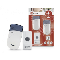Звонок беспроводной ЗБН-6 с двумя динамиками 32 мелодии 120м с кнопкой IP44 бело-серый IN HOME Звонок беспроводной ЗБН-6 с двумя динамиками 32 мелодии 120м с кнопкой IP44 бело-серый IN HOME