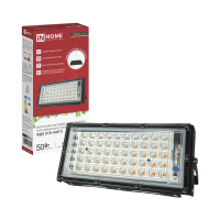 Прожектор светодиодный ФДО STD-ФИТО красно-синий спектр 50Вт IP65 черный IN HOME
