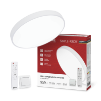 Светильник светодиодный SCANDY SIMPLE-95RCW 95Вт 230В 3000-6500K 7600Лм 400x50мм с пультом ДУ белый IN HOME Светильник светодиодный SCANDY SIMPLE-95RCW 95Вт 230В 3000-6500K 7600Лм 400x50мм с пультом ДУ белый IN HOME