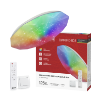 Светильник светодиодный COMFORT DIAMOND-RGB 125Вт 230В 3000-6500K 10000Лм 500x105мм с пультом ДУ IN HOME Светильник светодиодный COMFORT DIAMOND-RGB 125Вт 230В 3000-6500K 10000Лм 500x105мм с пультом ДУ IN HOME