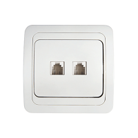 Розетка компьютерная двойная RJ-45 CLASSICO белая 2136 IN HOME