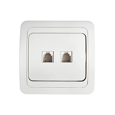 Розетка компьютерная двойная RJ-45 CLASSICO белая 2136 IN HOME