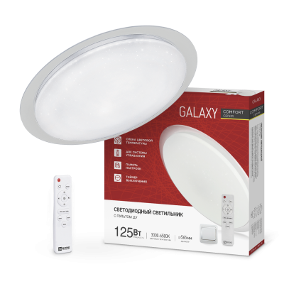 Светильник светодиодный COMFORT GALAXY 125Вт 230В 3000-6500K 10000Лм 565x80мм с пультом ДУ IN HOME