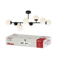 Люстра под лампу AURORA LUNA-8G9-BL 8xG9 матовые плафоны, черный корпус IN HOME Люстра под лампу AURORA LUNA-8G9-BL 8xG9 матовые плафоны, черный корпус IN HOME