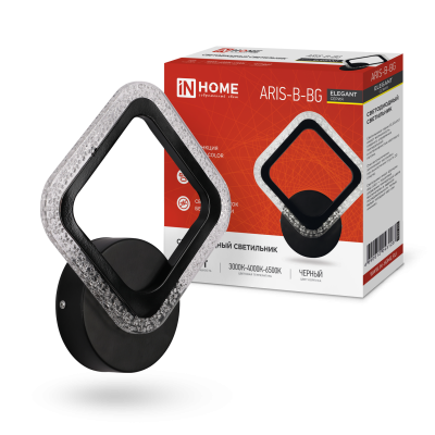 Светильник светодиодный ELEGANT ARIS-B-BG 15Вт 230В 3000-6500K 1200Лм STEP COLOR черный IN HOME