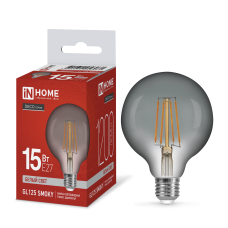 Лампа светодиодная LED-GL125-deco smoky 15Вт 230В E27 4000К 1200Лм дымчатая IN HOME