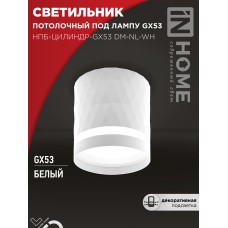 Светильник потолочный НПБ-ЦИЛИНДР-GX53 DM-NL-WH с подсветкой 82x80мм белый IN HOME