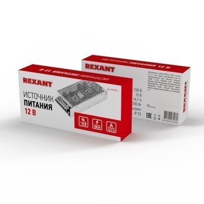 Источник питания AC 175-250V/DC 12V 16,7A 200W с разъемами под винт (IP20)