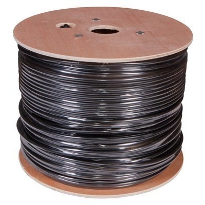 Кабель витая пара F/UTP, CAT 5e, PE, 4PR, 24AWG, OUTDOOR, SOLID, черный, 305м (барабан), REXANT