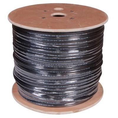 Кабель витая пара F/UTP, CAT 5e, PE, 4PR, 24AWG, OUTDOOR, SOLID, черный, с тросом, 305м, REXANT