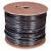 Кабель витая пара SF/UTP, CAT 5e, PE, 4PR, 24AWG, OUTDOOR, SOLID, черный, 305м, REXANT