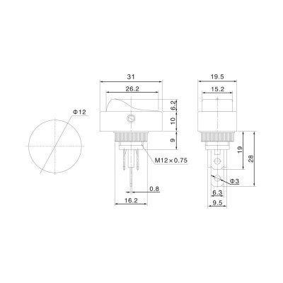 Выключатель клавишный 12V 30А (3с) ON-OFF черный ОВАЛ с зеленой LED подсветкой (RWB-523, ASW-20D) REXANT