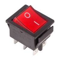 Переключатель клавишный 250V 15А (6с) ON-ON красный с подсветкой (RWB-506, SC-767) REXANT Переключатель клавишный 250V 15А (6с) ON-ON красный с подсветкой (RWB-506, SC-767) REXANT