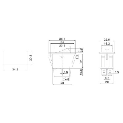 Выключатель клавишный 12V 35А (4с) ON-OFFс синей LED подсветкой(ASW-17D)REXANT