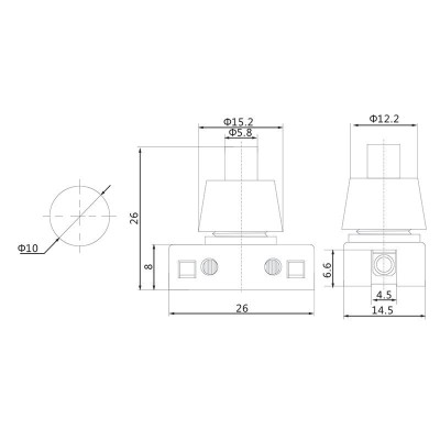 Выключатель-кнопка 250V 2А (2с) ON-OFF белый (PBS-17A) (для настольной лампы) REXANT