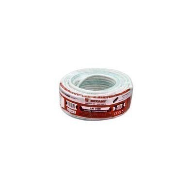 Кабель коаксиальный SAT 703B, 75Ом, Cu/Al/Cu, 75%, 20м, INDOOR, белый REXANT