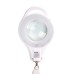 Лупа на струбцине круглая 5D с подсветкой 96 SMD LED, теплый и холодный свет, ø127мм, белая REXANT