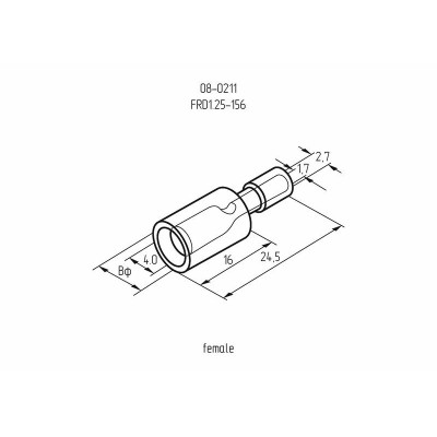 Разъем штекерный изолированный гнездо 4 мм 0.5-1.5 мм² (РШи-м 1.5-4/РШИм 1,25-5-4) красный REXANT