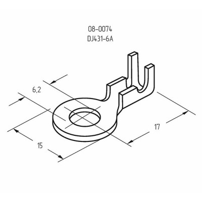 Наконечник кольцевой REXANT, ø6.2 мм, 0.5-0.8 мм² (НК 6-0,5-0,8)