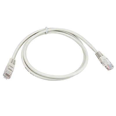 Шнур коммутационный, патч-корд, U/UTP RJ45-RJ45 CAT 5e, PVC, серый, 1м, REXANT