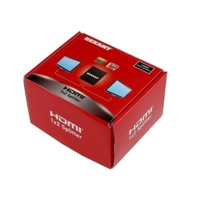 Делитель гнездо HDMI на 2 гнезда HDMI, металл REXANT