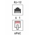 Разъем телефонный UTP, RJ-12 (6P6C), CAT 3 REXANT