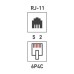 Розетка телефонная внешняя, 1 порт UTP RJ-14 (6P4C), CAT 3 REXANT