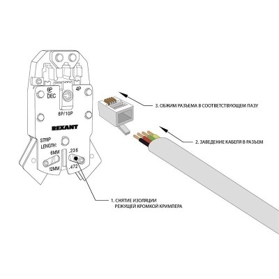 Разъем телефонный UTP, RJ-9 (4P4C), CAT 3 REXANT