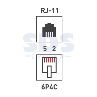 Розетка телефонная внешняя, 2 порта UTP, RJ-14 (6P4C), CAT 3 REXANT