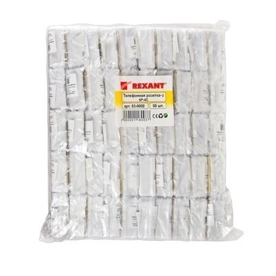 Розетка телефонная внешняя, 2 порта UTP, RJ-14 (6P4C), CAT 3 REXANT
