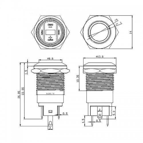 
Кнопка антивандальная Ø12 12В(LED) Б/Фикс (4с) OFF-(ON) красная (A-12-C2) REXANT