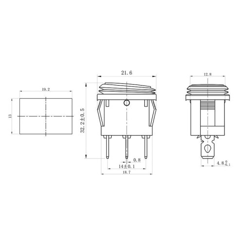 
Выключатель клавишный 250V 6А (3с) ON-OFF красный с подсветкой Mini ВЛАГОЗАЩИТА (KCD1-201-4W) REXANT