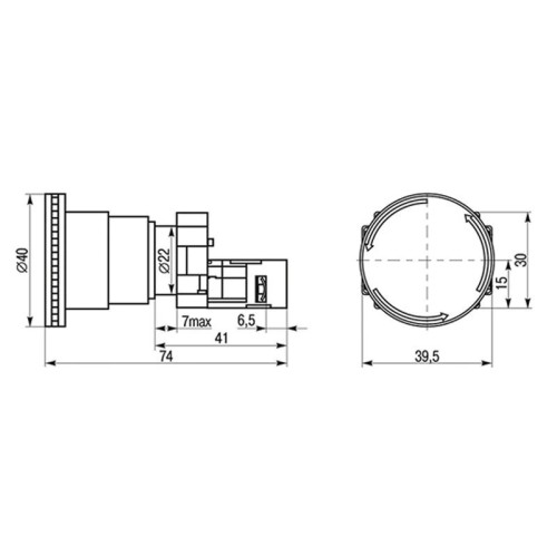 
Кнопка XB2-BS поворотная красная грибок NC