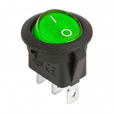 
Выключатель клавишный круглый 12V 20А (3с) ON-OFF зеленый с подсветкой (RWB-214) REXANT
