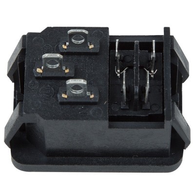 Выключатель клавишный 250V 10А (4с) ON-OFF красный с подсветкой и штекером C14 3PINREXANT
