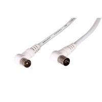 Шнур ТВ гнездо - ТВ штекер, угловой, 3м, белый REXANT Шнур ТВ гнездо - ТВ штекер, угловой, 3м, белый REXANT